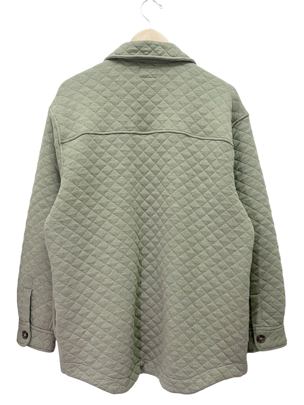 Marine Layer Corbet Quilted Shacket Women Large Green Oversized Jacket Shirt - Picture 3 of 10